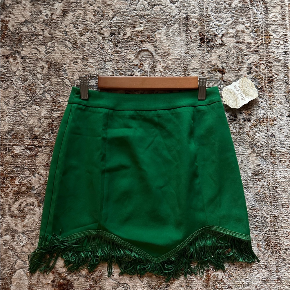 NEW Altard State Emerald Fringe Skirt - Size Medium